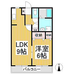 ハイツスペースタウン 1LDKの間取図画像
