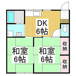 サンハイツ 2DKの間取図画像