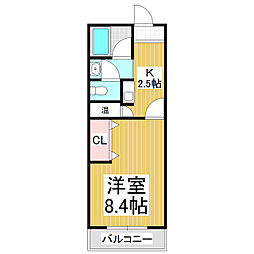 中曽根ビル 1Kの間取図画像