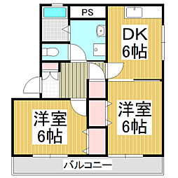 エステートマンションセンタープラザ1番館 2DKの間取図画像