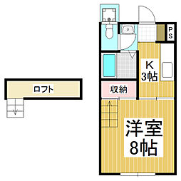 グリーンハイツ 1Kの間取図画像