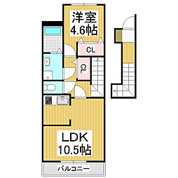 アネックス遥 1LDKの間取図画像