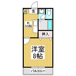 サクラメゾン 1Kの間取図画像