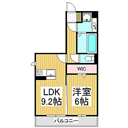 コンフォーティア駒ヶ根A 1LDKの間取図画像
