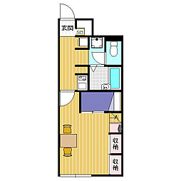 レオパレス愛宕 1Kの間取図画像