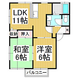 ファインパレスF 2LDKの間取図画像