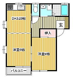 マイスターイイダ 2DKの間取図画像