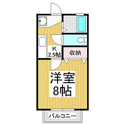 坂本アパートA 1Kの間取図画像