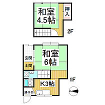 永井アパート東  ｜ 長野県須坂市墨坂5丁目（賃貸アパート2K・2階・34.00㎡） その2