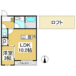 メセナヒルズ 1LDKの間取図画像