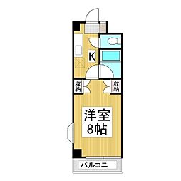 ウイング21 1Kの間取図画像