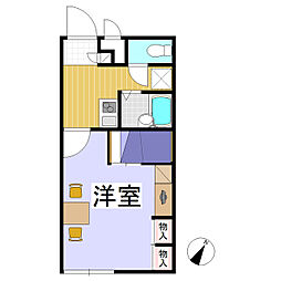 レオパレス竜町 1Kの間取図画像