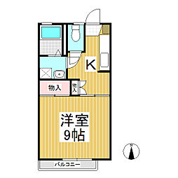 フレグランス宗石A 1Kの間取図画像