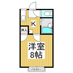 シャトリエ南棟 1Kの間取図画像