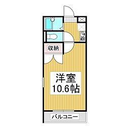 レオパレススミサカ 1Kの間取図画像