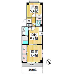シャルマンタカハシ 2DKの間取図画像