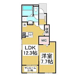 グラン・クオーツ 1LDKの間取図画像