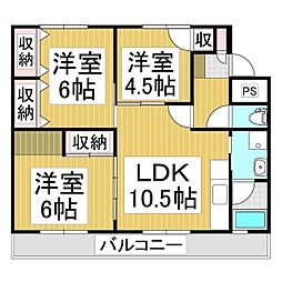 サンライト高田 3LDKの間取図画像