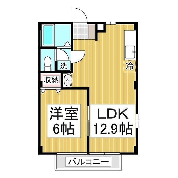 長野県長野市大字徳間(賃貸アパート1LDK・2階・40.04㎡)の写真 その2