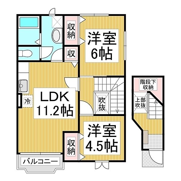 ＬｉｖｅｉｎＪＵＳＴＩＣＥ ｜長野県長野市大字稲葉(賃貸アパート2LDK・2階・60.19㎡)の写真 その2