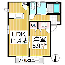 ラフランス　B棟  ｜ 長野県長野市大字安茂里小市3丁目（賃貸アパート1LDK・1階・43.54㎡） その2