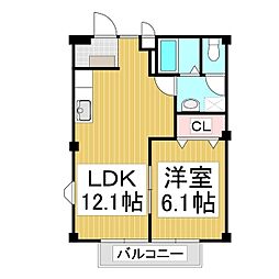 パストラル21 1LDKの間取図画像