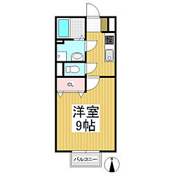 メゾン・ド・ボヌールA 1Kの間取図画像