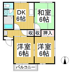 タウニィ第一柏木 3DKの間取図画像