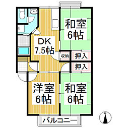 稲田ライブタウンB 3DKの間取図画像