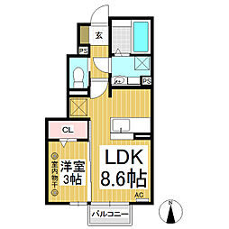 メゾンナカザワ 1LDKの間取図画像