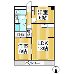 グリーンディヒルズ桜井C 2LDKの間取図画像