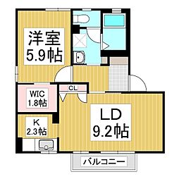 パルきたむら2A 1LDKの間取図画像