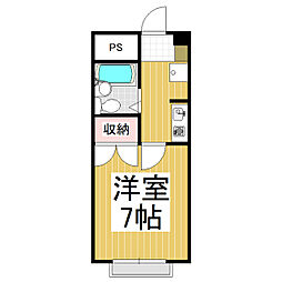 コーポAQA 1Kの間取図画像