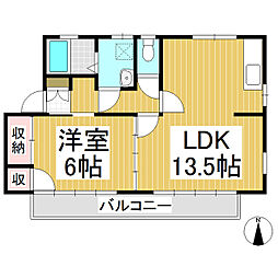 フレグランスワンE 1LDKの間取図画像