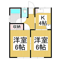 滝ハイツ 2Kの間取図画像