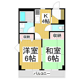 ハイツ蓮池 2Kの間取図画像