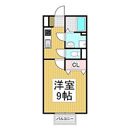 メゾン・ド・ボヌールA 1Kの間取図画像