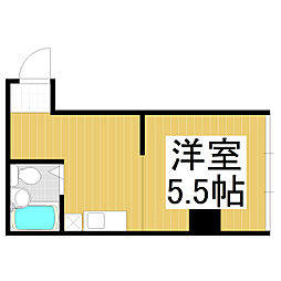 つるがハイツ 1Kの間取図画像