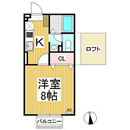 メゾン・ド・シャルマン 1Kの間取図画像