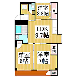 シャンボールみわ 3LDKの間取図画像