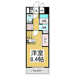 メゾン・ド・ポプラ ワンルームの間取図画像