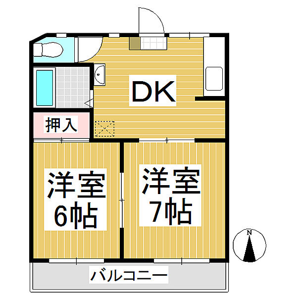フォーブルエクラン ｜長野県長野市金井田(賃貸アパート2DK・2階・37.00㎡)の写真 その2