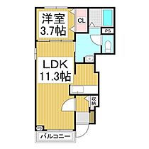 長野県千曲市大字粟佐（賃貸アパート1LDK・1階・37.13㎡） その2