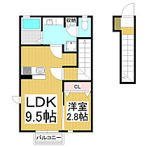 グラースタウン三本柳  ｜ 長野県長野市三本柳東3丁目（賃貸アパート1LDK・2階・37.38㎡） その2