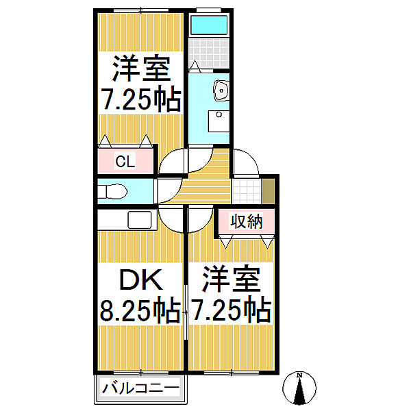 ベルエポック ｜長野県長野市篠ノ井布施高田(賃貸アパート2DK・1階・48.00㎡)の写真 その2