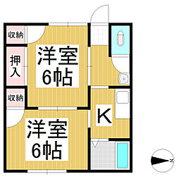 坂田アパート 2Kの間取図画像
