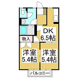 フレグランス安達 2DKの間取図画像