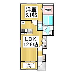 サニーレジデンス2 1LDKの間取図画像