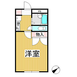 レオパレスアンジャベル 1Kの間取図画像