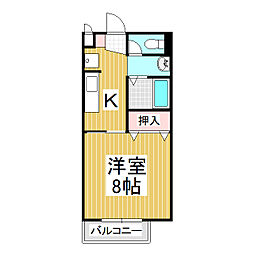 サープラスマロニエ 1Kの間取図画像